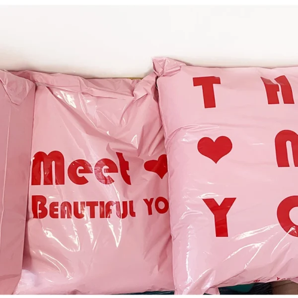 Pink Thank You Courier Bag Express Mailing Pouch Shipping Packaging Bags for Store Self Seal Clothing Courier Parcel 10Pcs 6