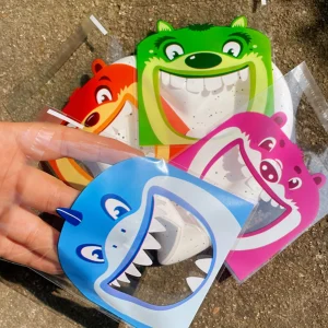 Cute Printing Opp Self-sealing Bag, Lovely Animals Big Mouth Printed Gift Decorative Bags For Birthday Wedding Activity Party 1
