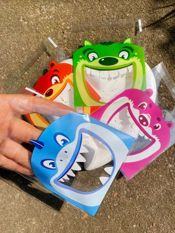 Cute Printing Opp Self-sealing Bag, Lovely Animals Big Mouth Printed Gift Decorative Bags For Birthday Wedding Activity Party 1