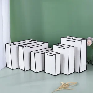 White Black Side Tote Bags Paper Bag Small Gift Bag Children Gift Bag Clothing Store Packing Bag Mid-Autumn Festival Gift Bag 1