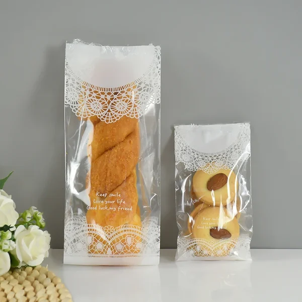 50Pcs Transparent Plastic Cookie Candy Gift Bags Small Bread Packaging Bag Birthday Wedding Gift For Guest 3