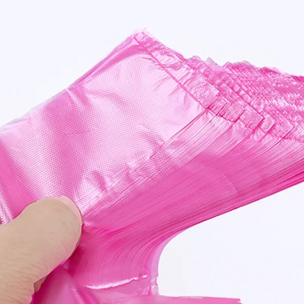 100pcs Plastic Bag Thicken with Handle Wedding Party Candy Gift Bag Supermarket Shopping Kitchen Storage Clean Garbage Bag 5