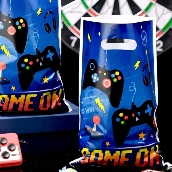 20Pcs Game Party Gift Bag Electronic Game Theme Birthday Party Candy Bag Birthday Party Gift Bag with Handle Birthday Party Candy Bag 3