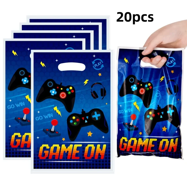 20Pcs Game Party Gift Bag Electronic Game Theme Birthday Party Candy Bag Birthday Party Gift Bag with Handle Birthday Party Candy Bag 5