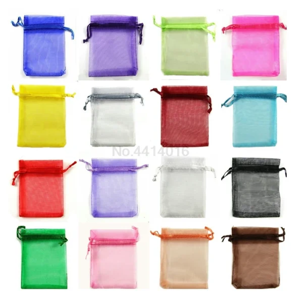 24 colors 50 pcs 7x9 9x12 10x15 13x18CM transparent hard sandbag jewelry packing bag wedding party decoration gift bag 66 1