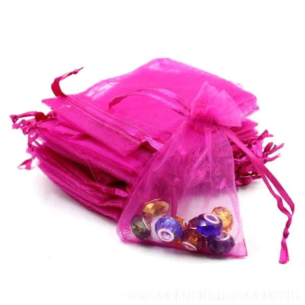 24 colors 50 pcs 7x9 9x12 10x15 13x18CM transparent hard sandbag jewelry packing bag wedding party decoration gift bag 66 5
