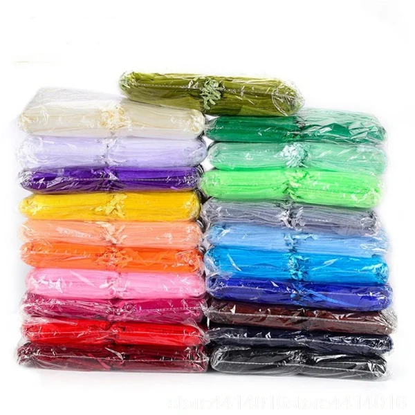 24 colors 50 pcs 7x9 9x12 10x15 13x18CM transparent hard sandbag jewelry packing bag wedding party decoration gift bag 66 6