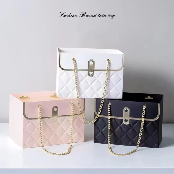 Flower Tote Bag Portable Foldable Long Lasting Universal Present Packing Rose Flower Box Party Gift Box Wedding Valentine'S Day 2
