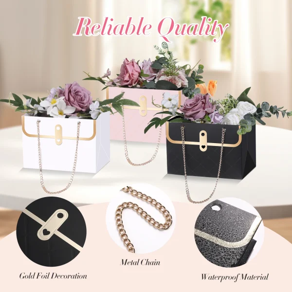 Flower Tote Bag Portable Foldable Long Lasting Universal Present Packing Rose Flower Box Party Gift Box Wedding Valentine'S Day 5