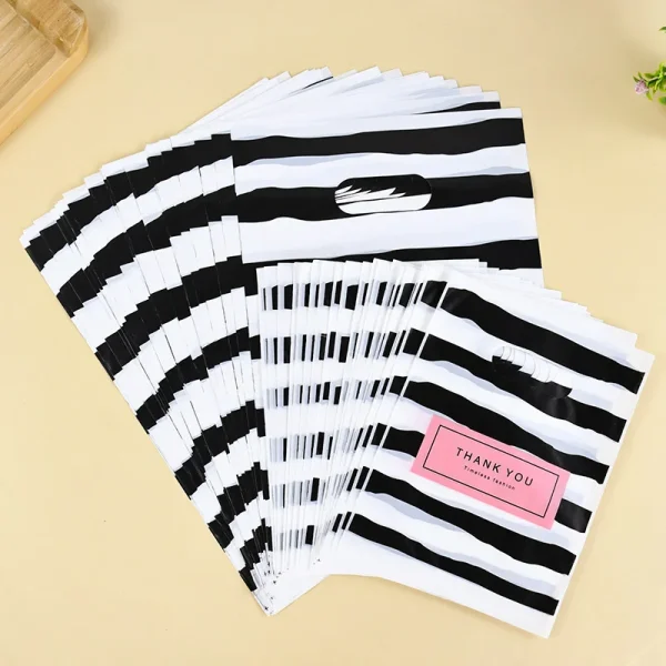 50/100Pcs Thank You Gift Bags With Handles Birthday Gift Clothing Bag Small Business Thank You Gift Bags Shopping Plastic Bags 4