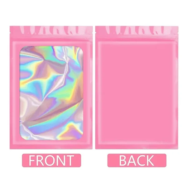 20/50pcs Mylar Bags Holographic Laser Color Plastic Packaging Pouch Jewelry Retail Storage Pouch Gift Zip Lock Bag 5