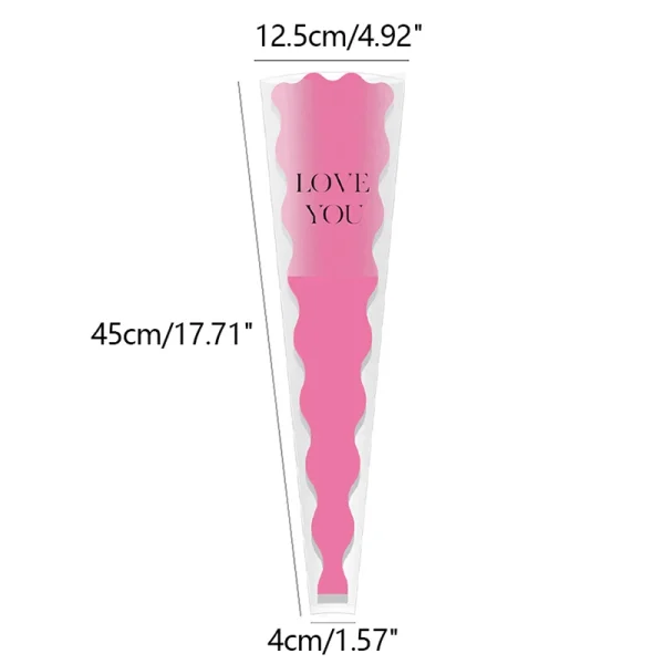 10pcs Single Rose Sleeves Flower Wrapping Bag Bouquet Packaging Bag Clear Cellophane Floral Wrappers Praty Valentine's Day Gift 6