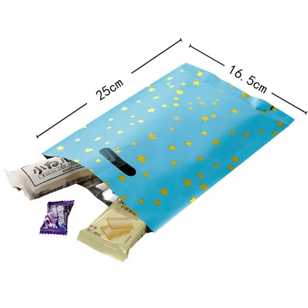 10Pcs Gift Bags Star Colorful Candy Biscuit Packing Bags for Wedding Birthday Party Decorations Birthday Gift Bags 3