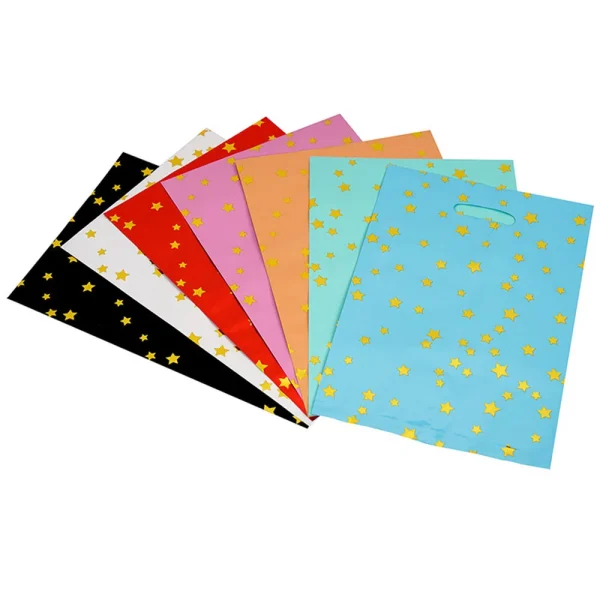 10Pcs Gift Bags Star Colorful Candy Biscuit Packing Bags for Wedding Birthday Party Decorations Birthday Gift Bags 5