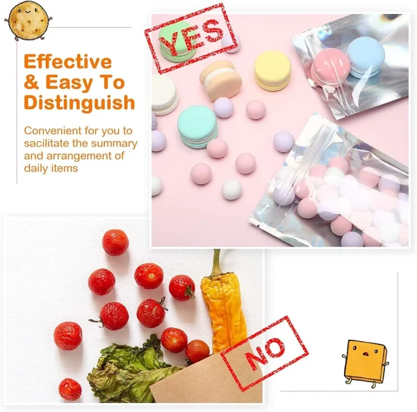10Pc Smell Proof Mylar Bags Resealable Odor Proof Bags Holographic Packaging Pouch Bag With Clear Window For Food 3