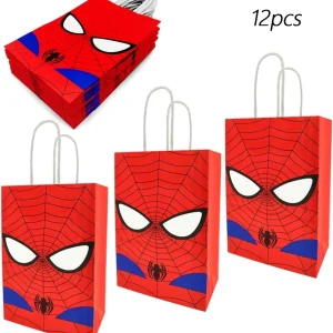 12pcs Spider Man birthday party gift bags, Spider Man candy bags, candy bags, Spider Man birthday party supplies and decorations 1