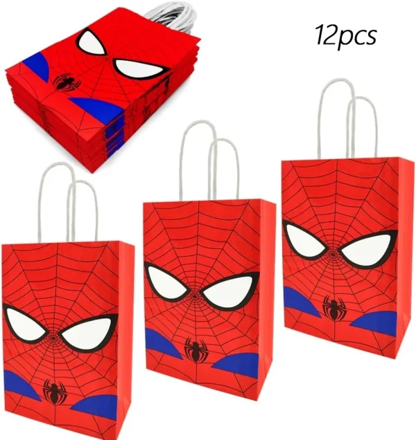 12pcs Spider Man birthday party gift bags, Spider Man candy bags, candy bags, Spider Man birthday party supplies and decorations 1