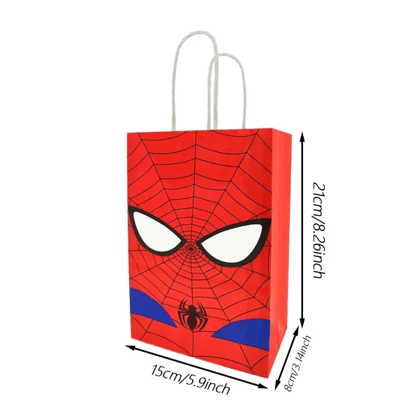 12pcs Spider Man birthday party gift bags, Spider Man candy bags, candy bags, Spider Man birthday party supplies and decorations 2