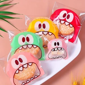 100pcs mixed Clear Self-Adhesive Plastic Treat Bags - Reusable, Ziplock, Perfect for Cookie, Cake, Chocolate, Candy, Snack Wrapp 1