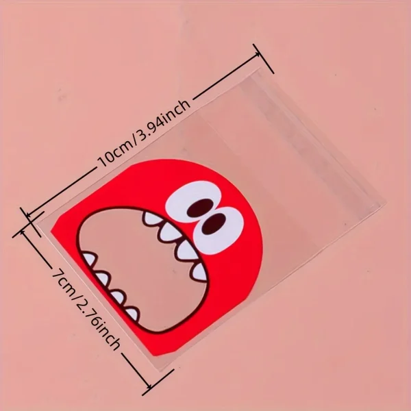 100pcs mixed Clear Self-Adhesive Plastic Treat Bags - Reusable, Ziplock, Perfect for Cookie, Cake, Chocolate, Candy, Snack Wrapp 5