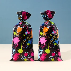 25/50pcs Fluorescent Party Candy Gift Bags Biscuit Packing Bag Kids Adult Fluorescent Theme Birthday Party Supplies Baby Shower 1