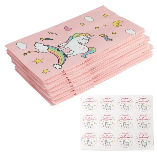 12PCS Unicorn Theme Custom Make Kraft Paper Bag Paper Food Bag for Party Supplies 5