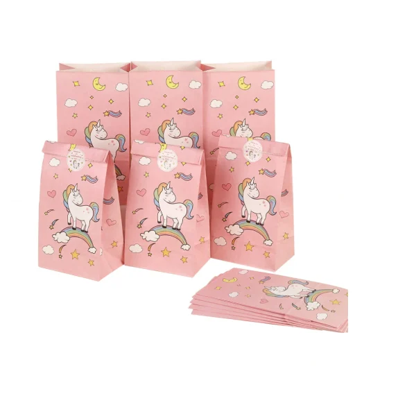 12PCS Unicorn Theme Custom Make Kraft Paper Bag Paper Food Bag for Party Supplies 6