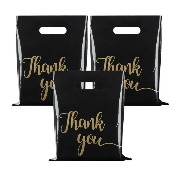 Thank You Packaging Bags for Small Business 30 35 40cm Plastic Gift Bag with Handle Christmas Birthday Wedding Gift Package 10Pc 6