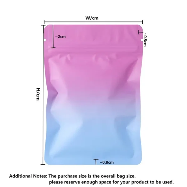 100pcs Matte Gradient Colourful Packaging Self Sealing Bags Small Gift Bags Postcards Jewellery Storage Plastic Bags. 5