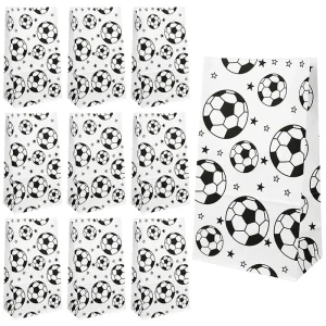 10pcs Football Theme Gift Wrapping Bags Soccer Candy Bag Cookie Popcorn Bag Fans Party Favor Bags for Boys Birthday Party Decor 1
