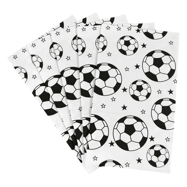 10pcs Football Theme Gift Wrapping Bags Soccer Candy Bag Cookie Popcorn Bag Fans Party Favor Bags for Boys Birthday Party Decor 3