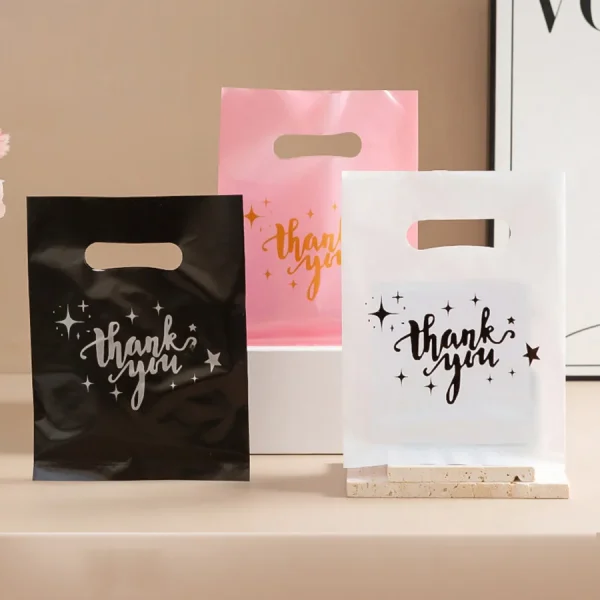 50/100pcs Thank You Gift Bags Plastic Candy Cookie Packaging Bag for Wedding Birthday Party Favors Small Business Supplies 1