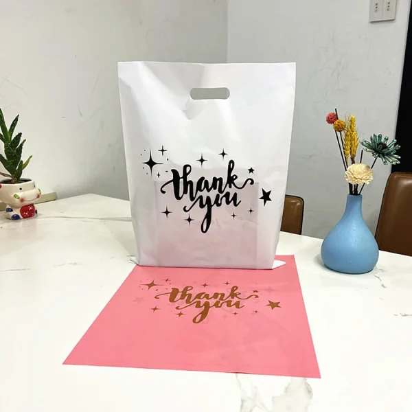 50/100pcs Thank You Gift Bags Plastic Candy Cookie Packaging Bag for Wedding Birthday Party Favors Small Business Supplies 2