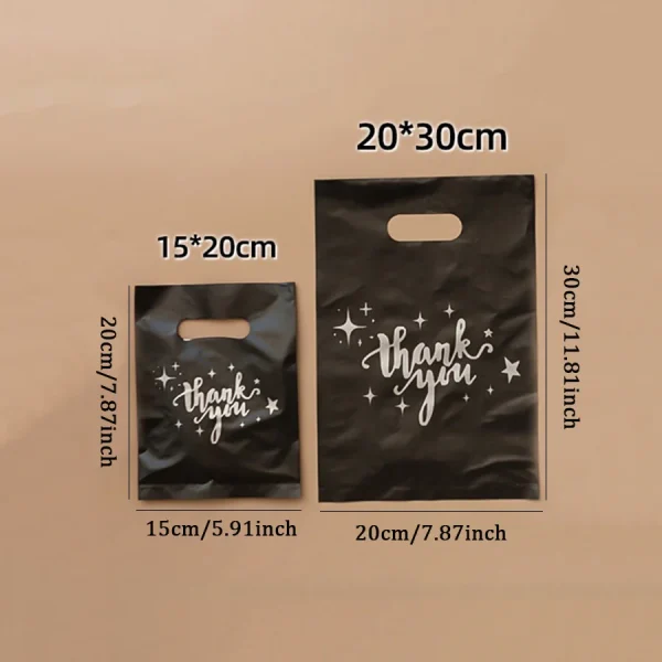 50/100pcs Thank You Gift Bags Plastic Candy Cookie Packaging Bag for Wedding Birthday Party Favors Small Business Supplies 3