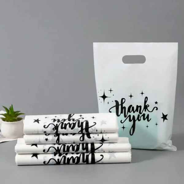 50/100pcs Thank You Gift Bags Plastic Candy Cookie Packaging Bag for Wedding Birthday Party Favors Small Business Supplies 4