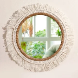 Bohemian Handmade Woven Wall Mounted Home Decoration Mirror Handicraft Decoration 1