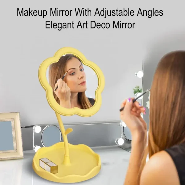 Desktop Makeup Mirror Dormitory Bedroom Rotating Make Up Mirror Sunflower Shaped Looking Glass Home Decoration Dressing Glass 5