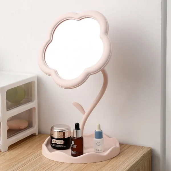 Sunflower shaped makeup mirror, student desktop, flower beauty makeup mirror, girl dressing table, hanging jewelry 3