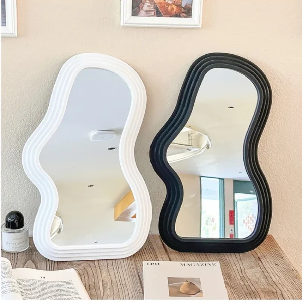 Irregular Cloud Shaped Mirror Wall Hanging Ornaments Standing Art Mirror Asymmetrical Mirrors Wall Mounted Home Bedroom Decor 2
