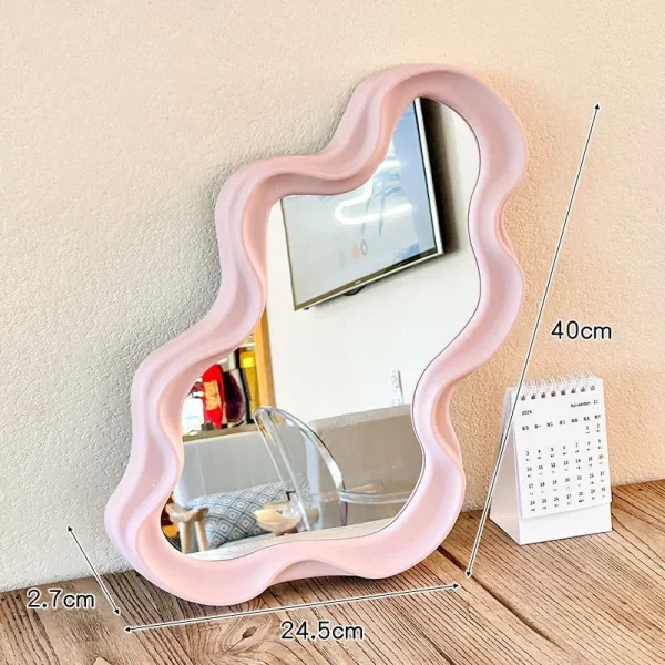 Irregular Cloud Shaped Mirror Wall Hanging Ornaments Standing Art Mirror Asymmetrical Mirrors Wall Mounted Home Bedroom Decor 6