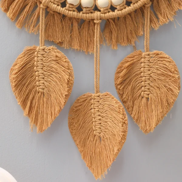 Round Wall Mirrors Room Decor Hand Woven Decorative Mirror Wall Hanging Mirror for Apartment Living Room Bedroom Home Decoration 4