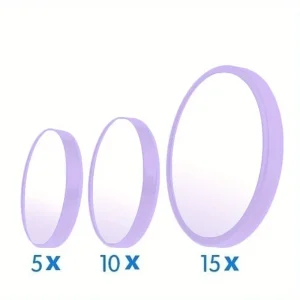 Magnifying Mirror with Suction Cups - 5X/10X/15X Magnification for Perfect Makeup Application 1