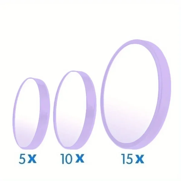 Magnifying Mirror with Suction Cups - 5X/10X/15X Magnification for Perfect Makeup Application 1
