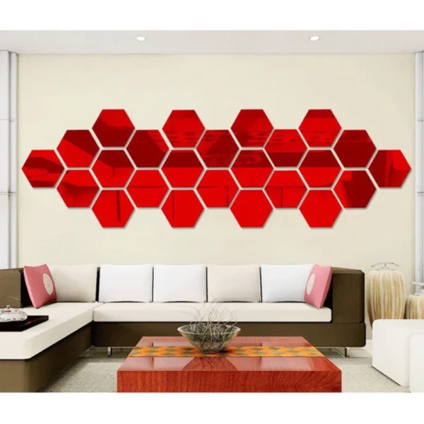 12/24PCS Wall Sticker Mirror 3d Stickers Acrylic Mirror Modern Multi-piece Package Large Pattern Self Adhesive Decorative Mirror 4