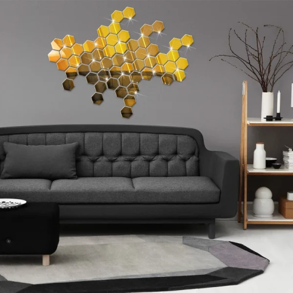 12/24PCS Wall Sticker Mirror 3d Stickers Acrylic Mirror Modern Multi-piece Package Large Pattern Self Adhesive Decorative Mirror 5