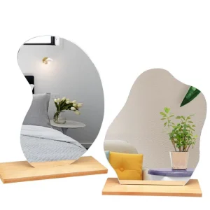 New Acrylic Irregular Mirror for Home Decoration DIY Office Makeup Desktop Ornament Decoration Standing Mirror ﻿ 1