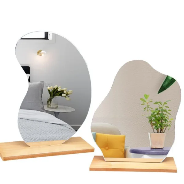 New Acrylic Irregular Mirror for Home Decoration DIY Office Makeup Desktop Ornament Decoration Standing Mirror ﻿ 1
