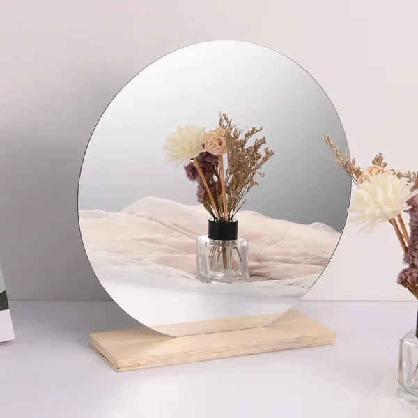 New Acrylic Irregular Mirror for Home Decoration DIY Office Makeup Desktop Ornament Decoration Standing Mirror ﻿ 2