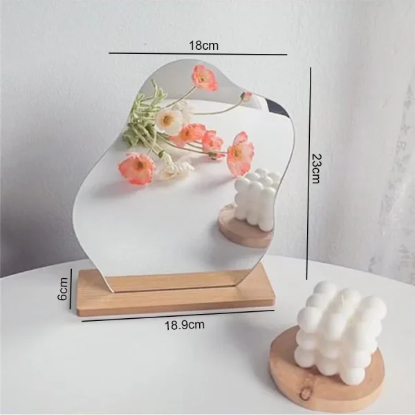 New Acrylic Irregular Mirror for Home Decoration DIY Office Makeup Desktop Ornament Decoration Standing Mirror ﻿ 5