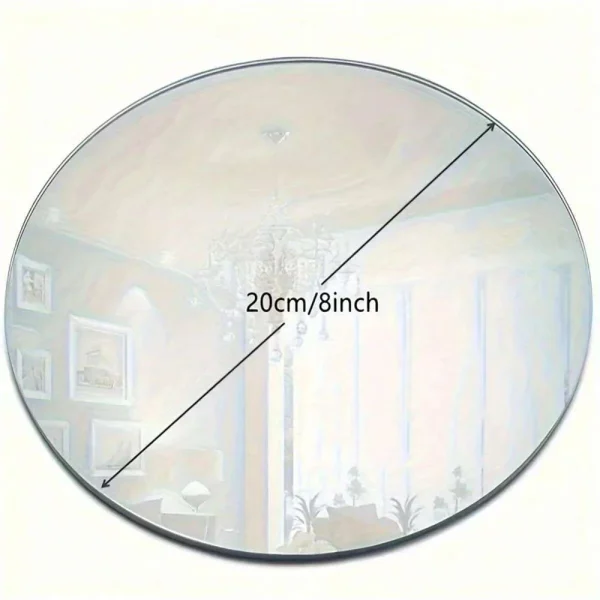 10PCS Acrylic round Mirrors 8 Inch Circle Candle Plates Wedding Table Centerpieces Wall Decor Mirror Trays for Events 2